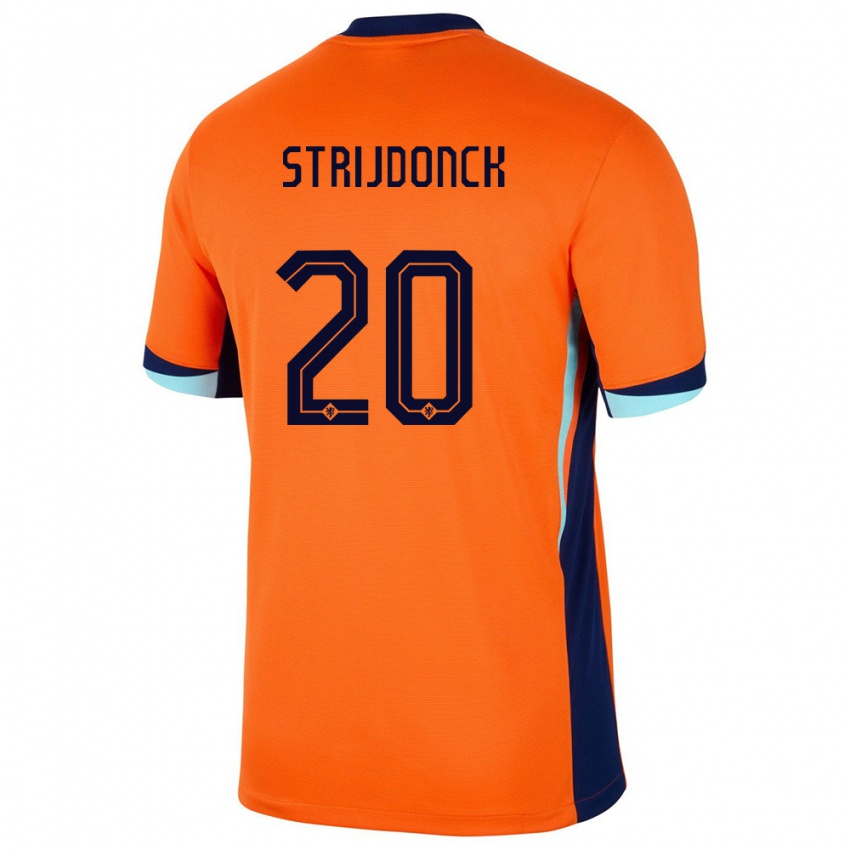 Gyermek Hollandia Bayren Strijdonck #20 Narancs Hazai Jersey 24-26 Mez Póló Ing