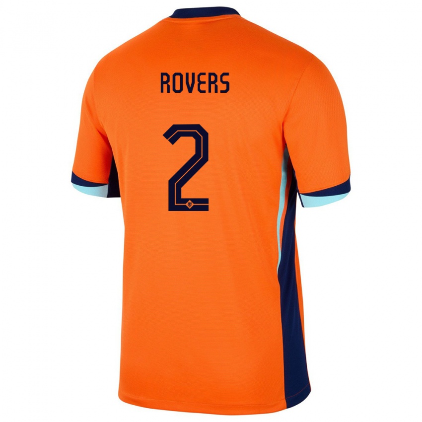 Gyermek Hollandia Bram Rovers #2 Narancs Hazai Jersey 24-26 Mez Póló Ing