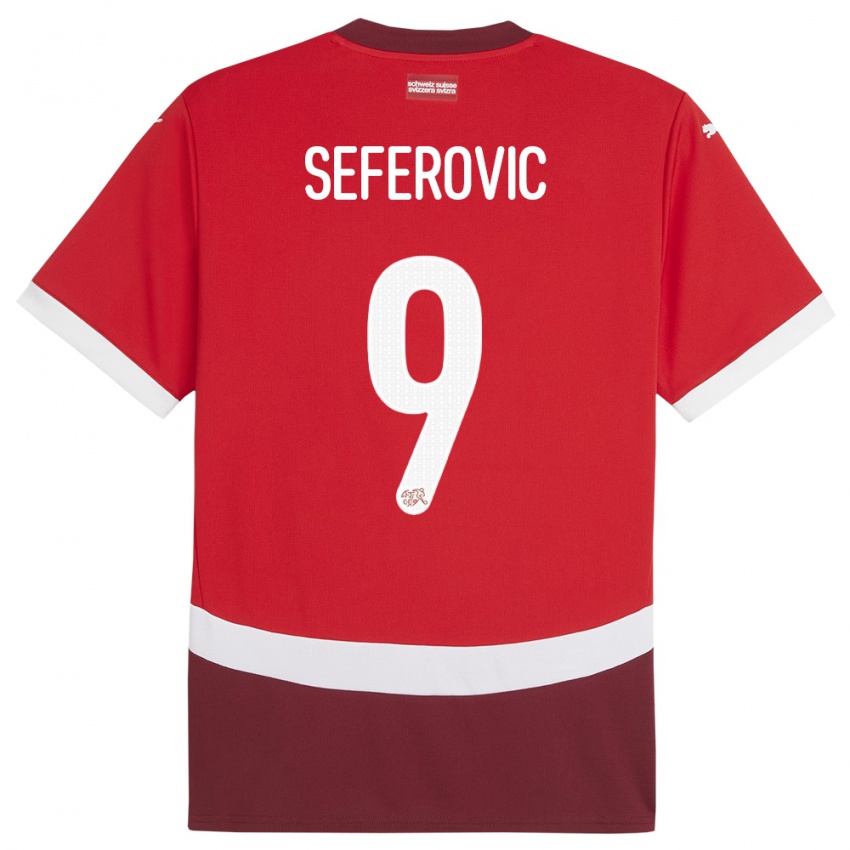 Gyermek Svájc Haris Seferovic #9 Piros Hazai Jersey 24-26 Mez Póló Ing