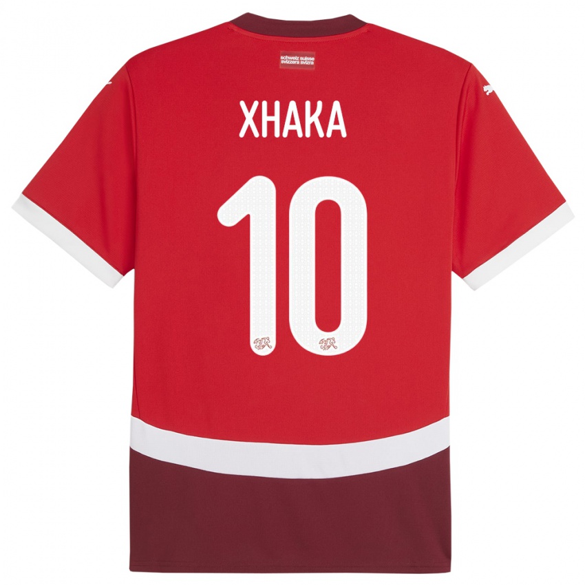 Gyermek Svájc Granit Xhaka #10 Piros Hazai Jersey 24-26 Mez Póló Ing