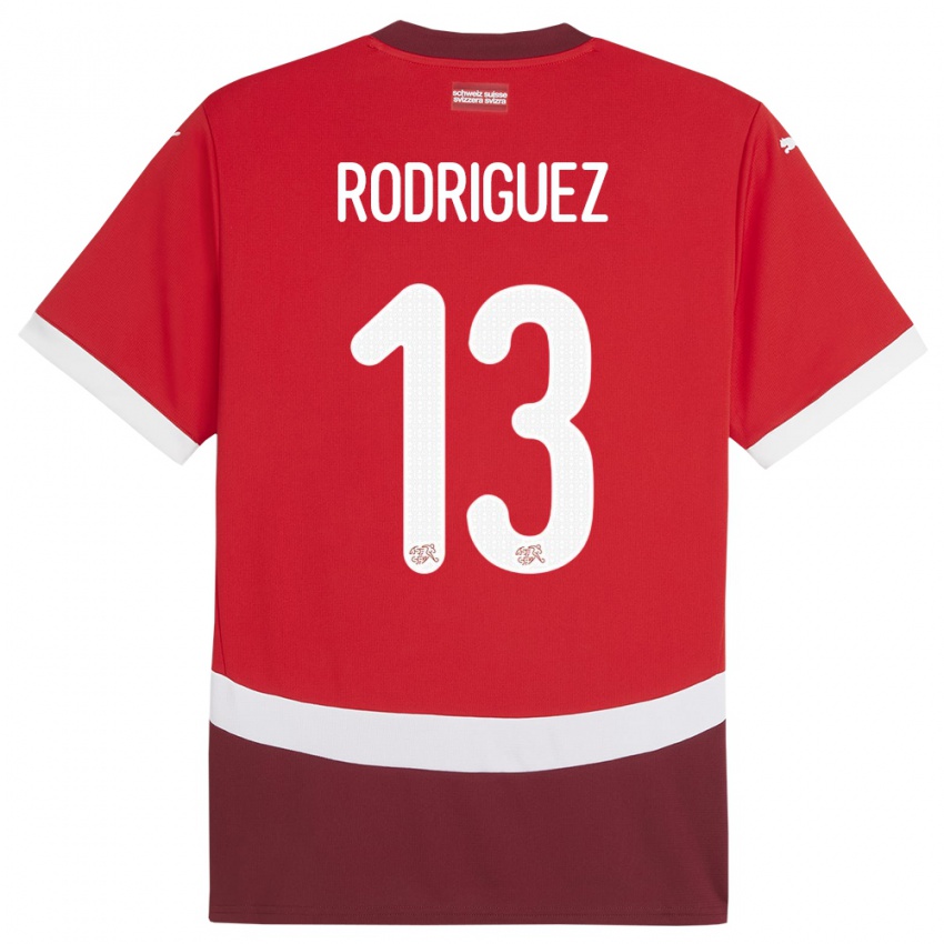 Gyermek Svájc Ricardo Rodriguez #13 Piros Hazai Jersey 24-26 Mez Póló Ing