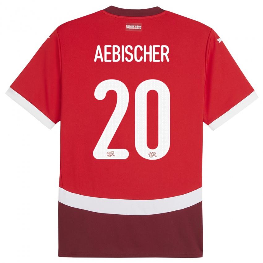 Gyermek Svájc Michel Aebischer #20 Piros Hazai Jersey 24-26 Mez Póló Ing