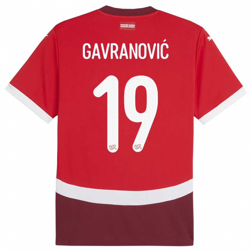 Gyermek Svájc Mario Gavranovic #19 Piros Hazai Jersey 24-26 Mez Póló Ing