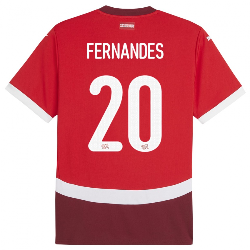 Gyermek Svájc Edimilson Fernandes #20 Piros Hazai Jersey 24-26 Mez Póló Ing