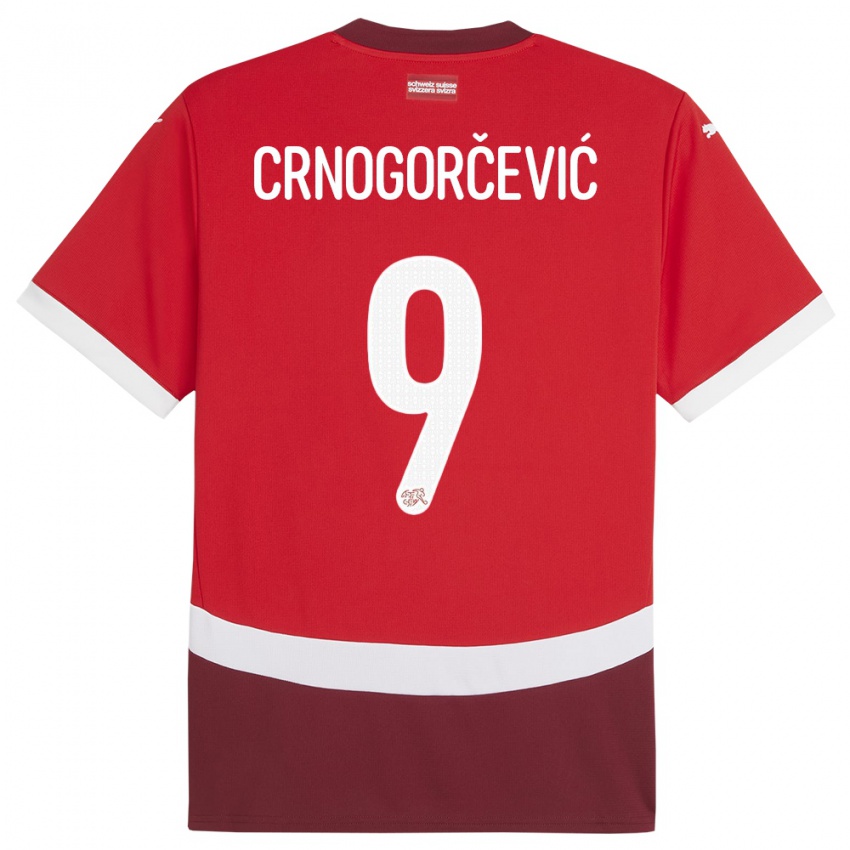 Gyermek Svájc Ana Maria Crnogorcevic #9 Piros Hazai Jersey 24-26 Mez Póló Ing