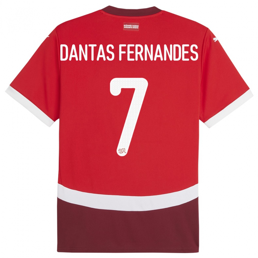 Gyermek Svájc Ronaldo Dantas Fernandes #7 Piros Hazai Jersey 24-26 Mez Póló Ing