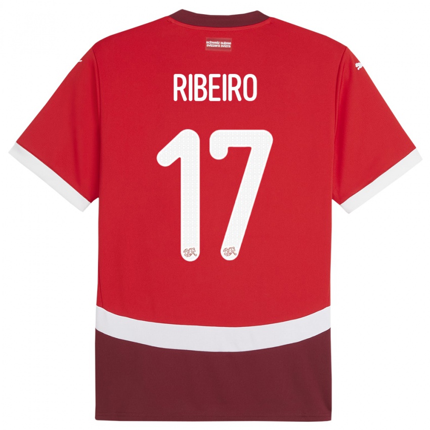 Gyermek Svájc Joel Ribeiro #17 Piros Hazai Jersey 24-26 Mez Póló Ing