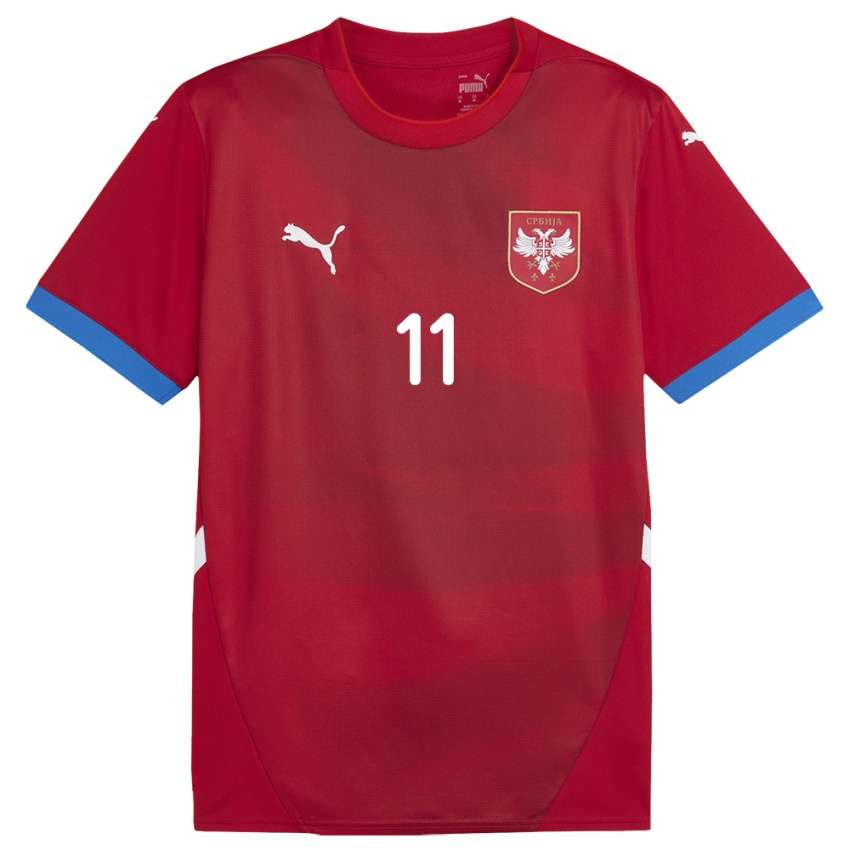 Gyermek Szerbia Miljana Ivanovic #11 Piros Hazai Jersey 24-26 Mez Póló Ing