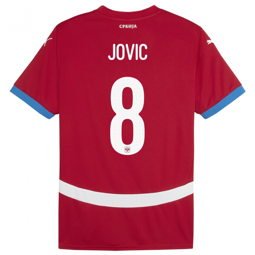 Gyermek Szerbia Luka Jovic #8 Piros Hazai Jersey 24-26 Mez Póló Ing