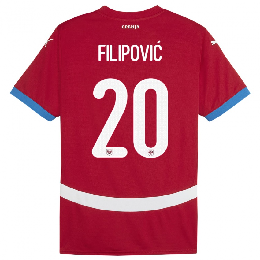 Gyermek Szerbia Tijana Filipovic #20 Piros Hazai Jersey 24-26 Mez Póló Ing