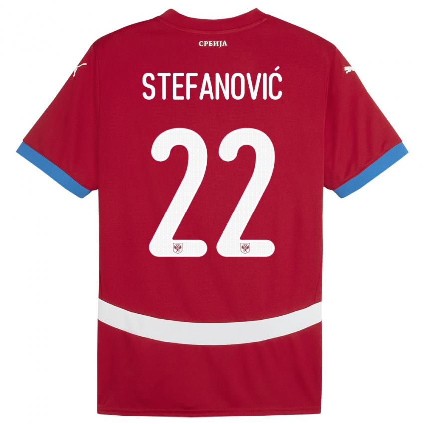 Gyermek Szerbia Dejana Stefanovic #22 Piros Hazai Jersey 24-26 Mez Póló Ing