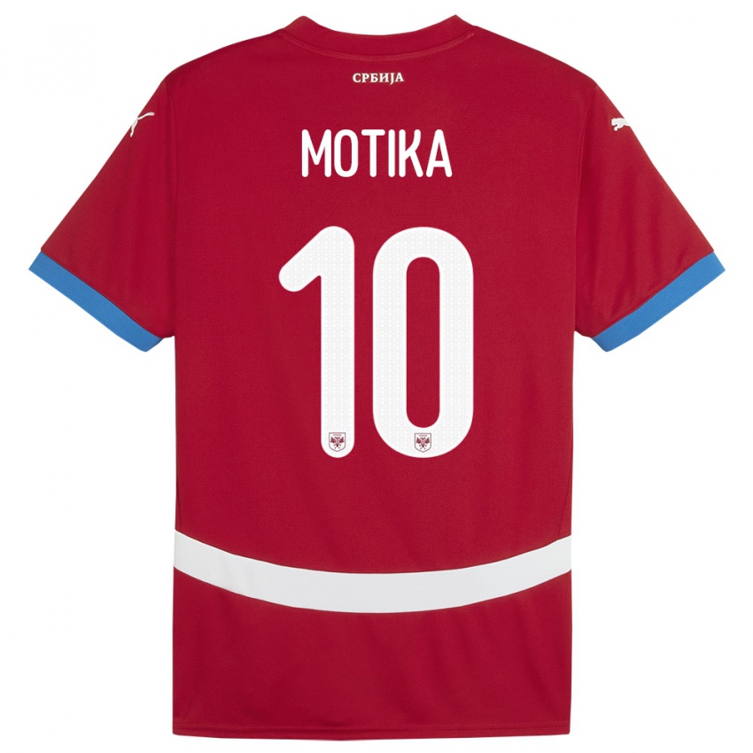 Gyermek Szerbia Nemanja Motika #10 Piros Hazai Jersey 24-26 Mez Póló Ing