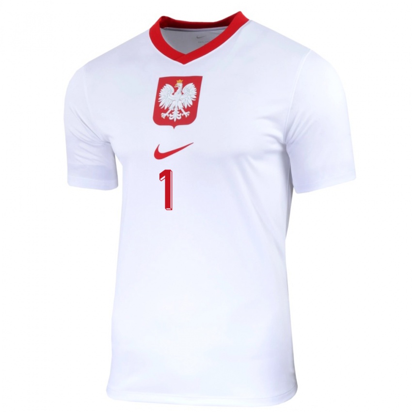 Gyermek Lengyelország Wojciech Szczesny #1 Fehér Hazai Jersey 24-26 Mez Póló Ing