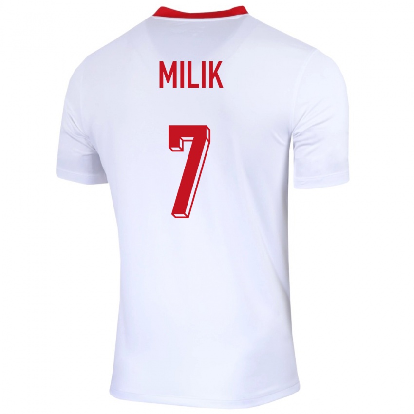 Gyermek Lengyelország Arkadiusz Milik #7 Fehér Hazai Jersey 24-26 Mez Póló Ing