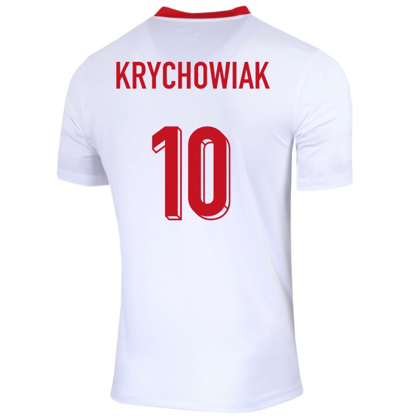 Gyermek Lengyelország Grzegorz Krychowiak #10 Fehér Hazai Jersey 24-26 Mez Póló Ing