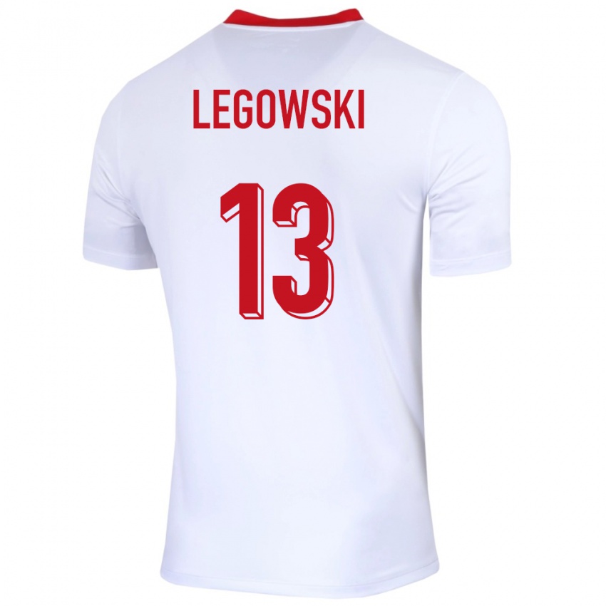 Gyermek Lengyelország Mateusz Legowski #13 Fehér Hazai Jersey 24-26 Mez Póló Ing