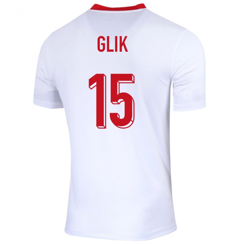 Gyermek Lengyelország Kamil Glik #15 Fehér Hazai Jersey 24-26 Mez Póló Ing