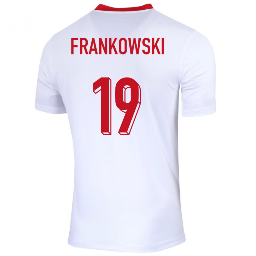 Gyermek Lengyelország Przemyslaw Frankowski #19 Fehér Hazai Jersey 24-26 Mez Póló Ing