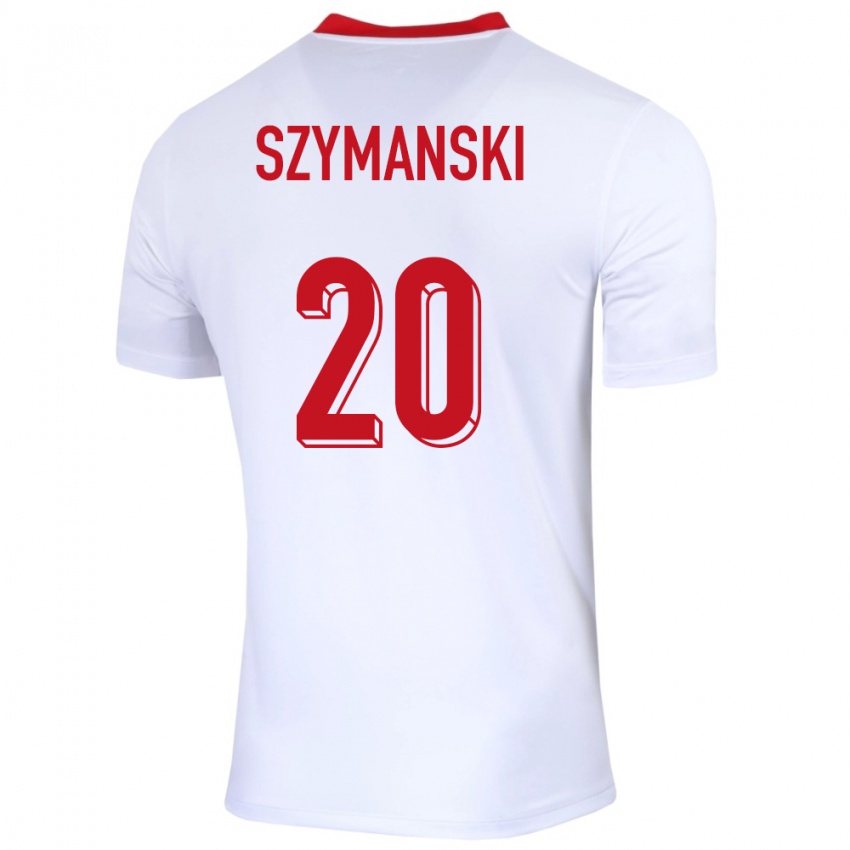 Gyermek Lengyelország Sebastian Szymanski #20 Fehér Hazai Jersey 24-26 Mez Póló Ing