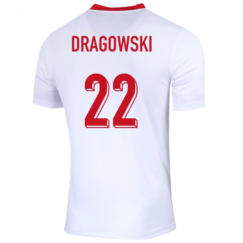 Gyermek Lengyelország Bartlomiej Dragowski #22 Fehér Hazai Jersey 24-26 Mez Póló Ing