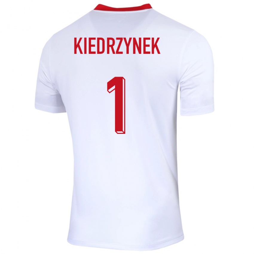 Gyermek Lengyelország Katarzyna Kiedrzynek #1 Fehér Hazai Jersey 24-26 Mez Póló Ing