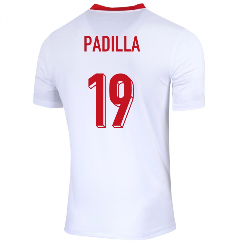 Gyermek Lengyelország Natalia Padilla #19 Fehér Hazai Jersey 24-26 Mez Póló Ing