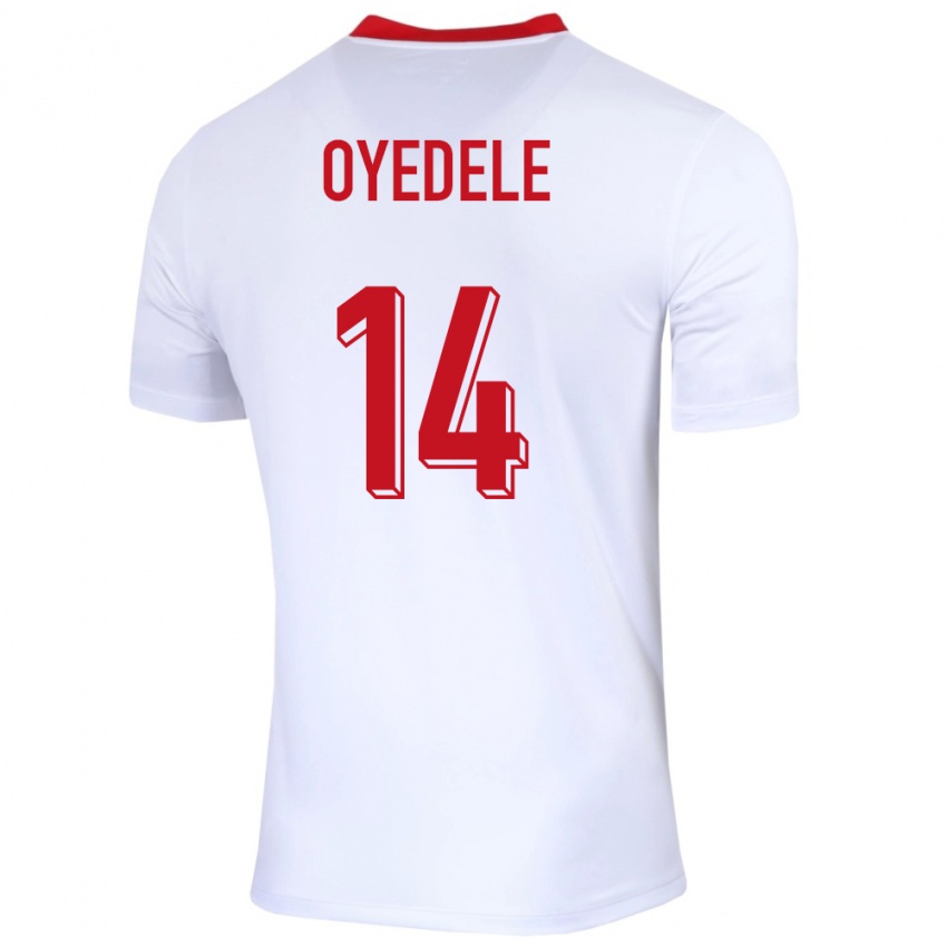 Gyermek Lengyelország Maximillian Oyedele #14 Fehér Hazai Jersey 24-26 Mez Póló Ing