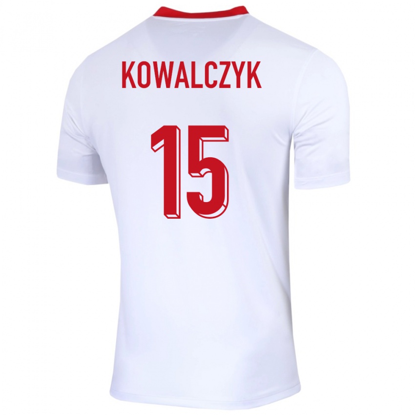 Gyermek Lengyelország Mateusz Kowalczyk #15 Fehér Hazai Jersey 24-26 Mez Póló Ing