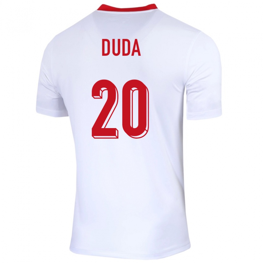 Gyermek Lengyelország Kacper Duda #20 Fehér Hazai Jersey 24-26 Mez Póló Ing