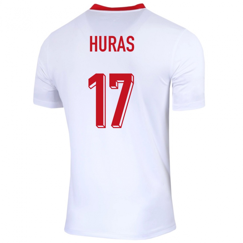 Gyermek Lengyelország Mike Huras #17 Fehér Hazai Jersey 24-26 Mez Póló Ing