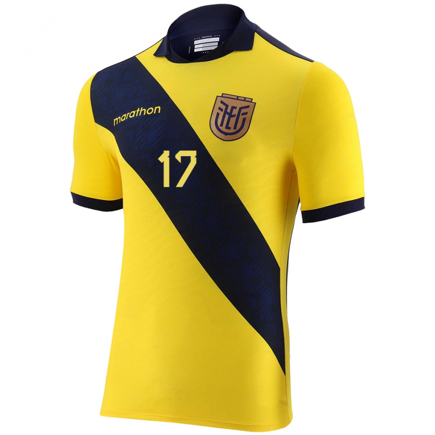 Gyermek Ecuador Angelo Preciado #17 Sárga Hazai Jersey 24-26 Mez Póló Ing