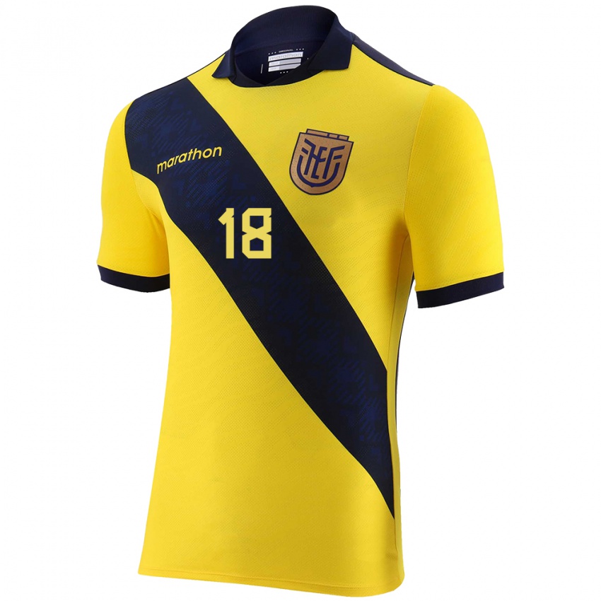 Gyermek Ecuador Jean Arroyo #18 Sárga Hazai Jersey 24-26 Mez Póló Ing