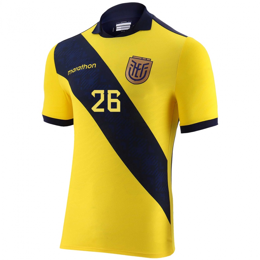 Gyermek Ecuador Anthony Valencia #26 Sárga Hazai Jersey 24-26 Mez Póló Ing