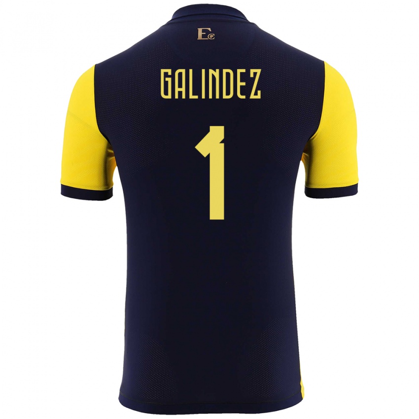 Gyermek Ecuador Hernan Galindez #1 Sárga Hazai Jersey 24-26 Mez Póló Ing