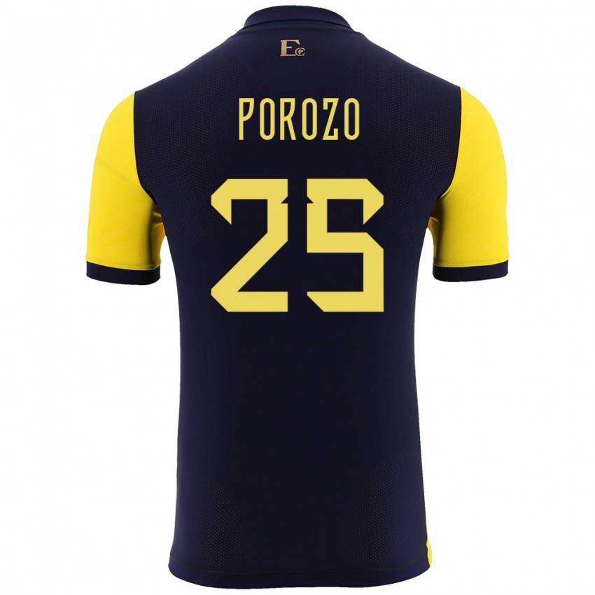 Gyermek Ecuador Jackson Porozo #25 Sárga Hazai Jersey 24-26 Mez Póló Ing