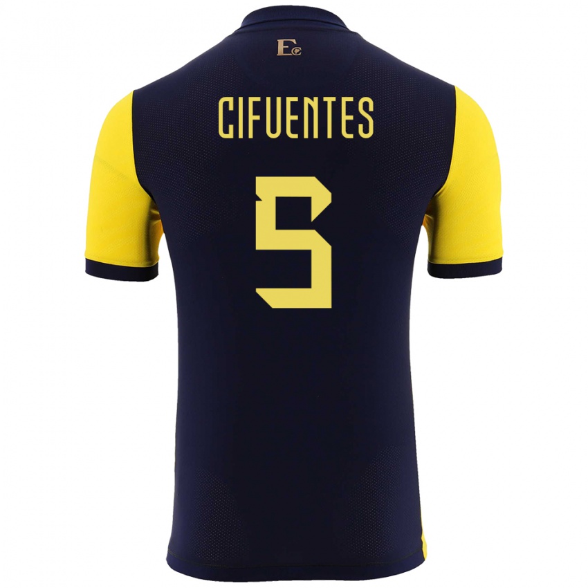 Gyermek Ecuador Jose Cifuentes #5 Sárga Hazai Jersey 24-26 Mez Póló Ing