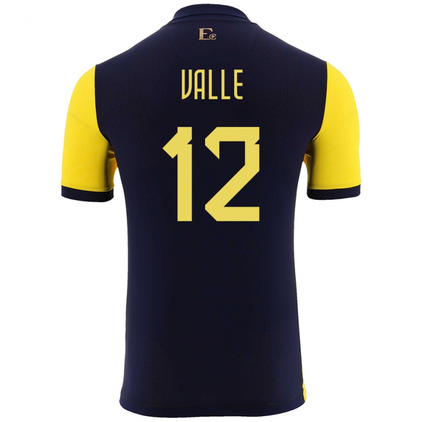 Gyermek Ecuador Gonzalo Valle #12 Sárga Hazai Jersey 24-26 Mez Póló Ing