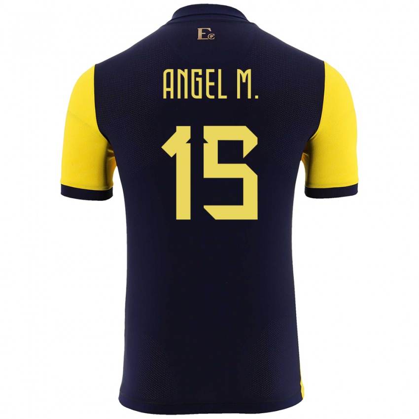 Gyermek Ecuador Angel Mena #15 Sárga Hazai Jersey 24-26 Mez Póló Ing