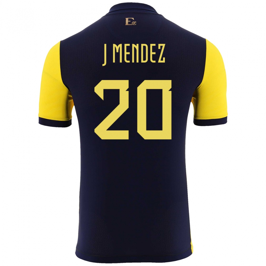 Gyermek Ecuador Jhegson Mendez #20 Sárga Hazai Jersey 24-26 Mez Póló Ing