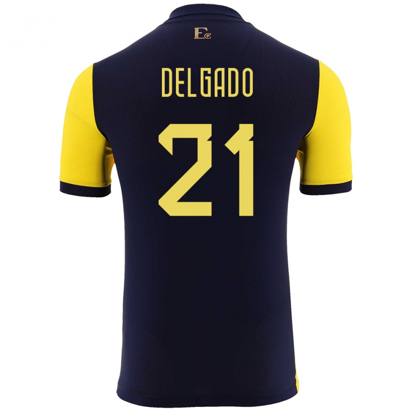 Gyermek Ecuador Patrickson Delgado #21 Sárga Hazai Jersey 24-26 Mez Póló Ing