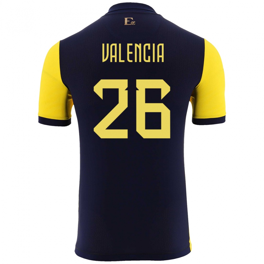 Gyermek Ecuador Anthony Valencia #26 Sárga Hazai Jersey 24-26 Mez Póló Ing