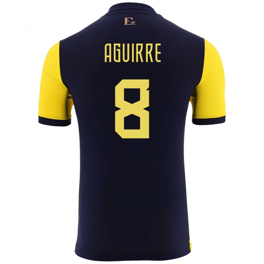 Gyermek Ecuador Marthina Aguirre #8 Sárga Hazai Jersey 24-26 Mez Póló Ing