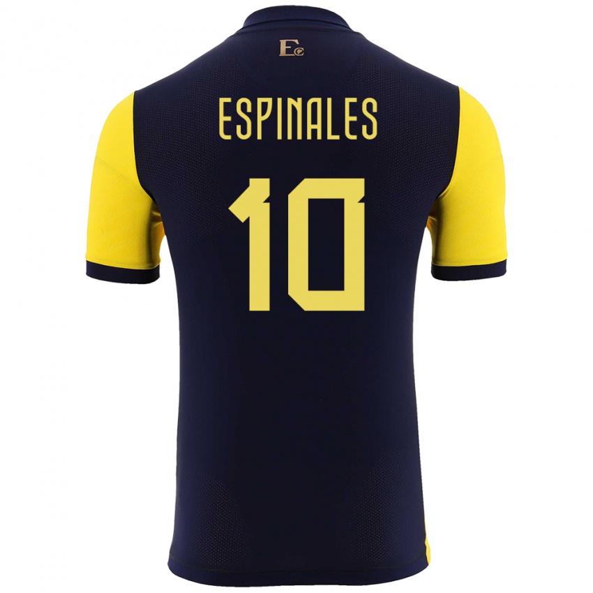 Gyermek Ecuador Joselyn Espinales #10 Sárga Hazai Jersey 24-26 Mez Póló Ing