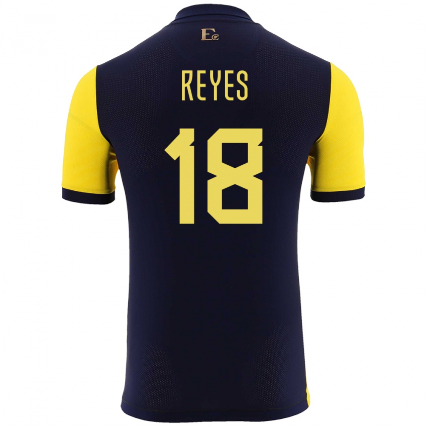 Gyermek Ecuador Ashley Reyes #18 Sárga Hazai Jersey 24-26 Mez Póló Ing