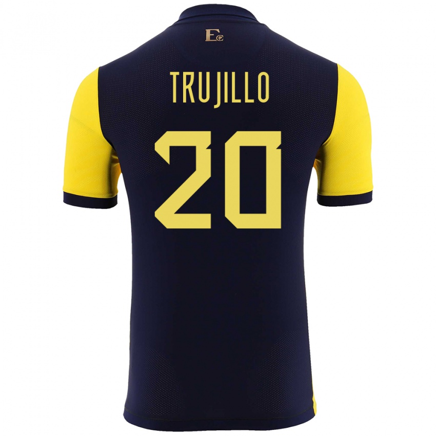 Gyermek Ecuador Isabel Trujillo #20 Sárga Hazai Jersey 24-26 Mez Póló Ing