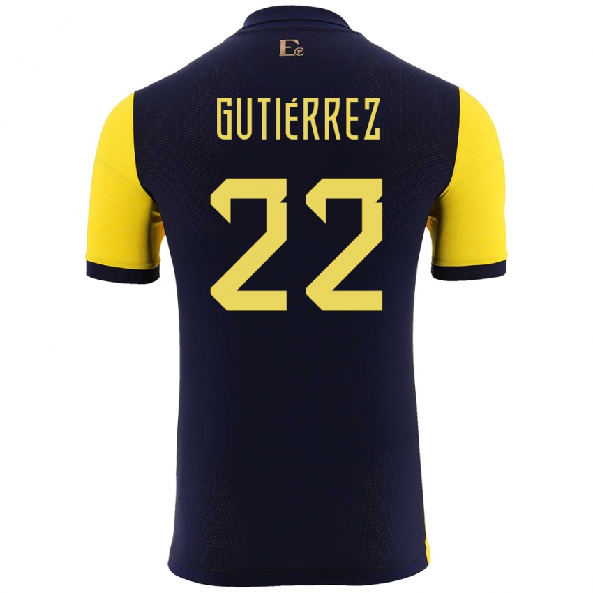 Gyermek Ecuador Melanie Gutierrez #22 Sárga Hazai Jersey 24-26 Mez Póló Ing