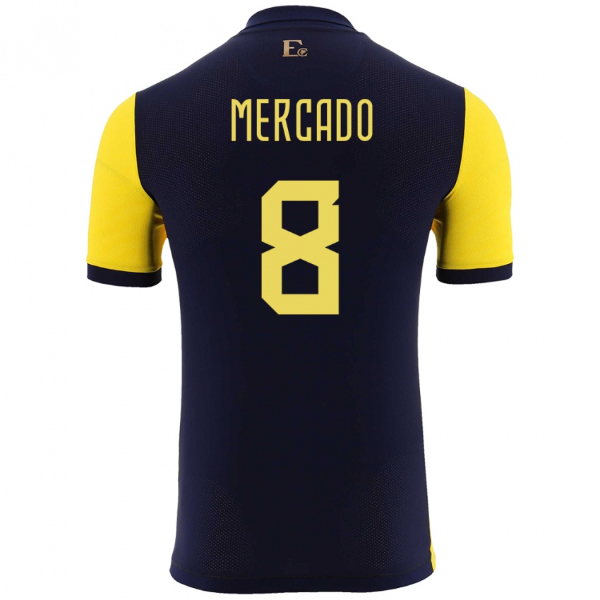 Gyermek Ecuador Patrik Mercado #8 Sárga Hazai Jersey 24-26 Mez Póló Ing