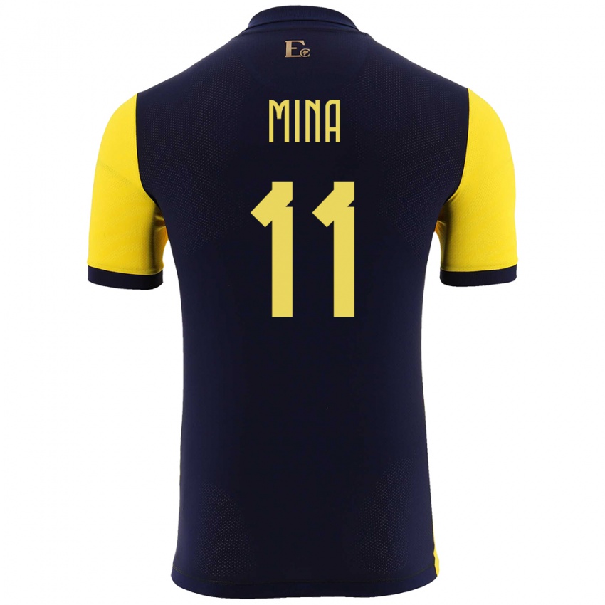 Gyermek Ecuador Ariel Mina #11 Sárga Hazai Jersey 24-26 Mez Póló Ing