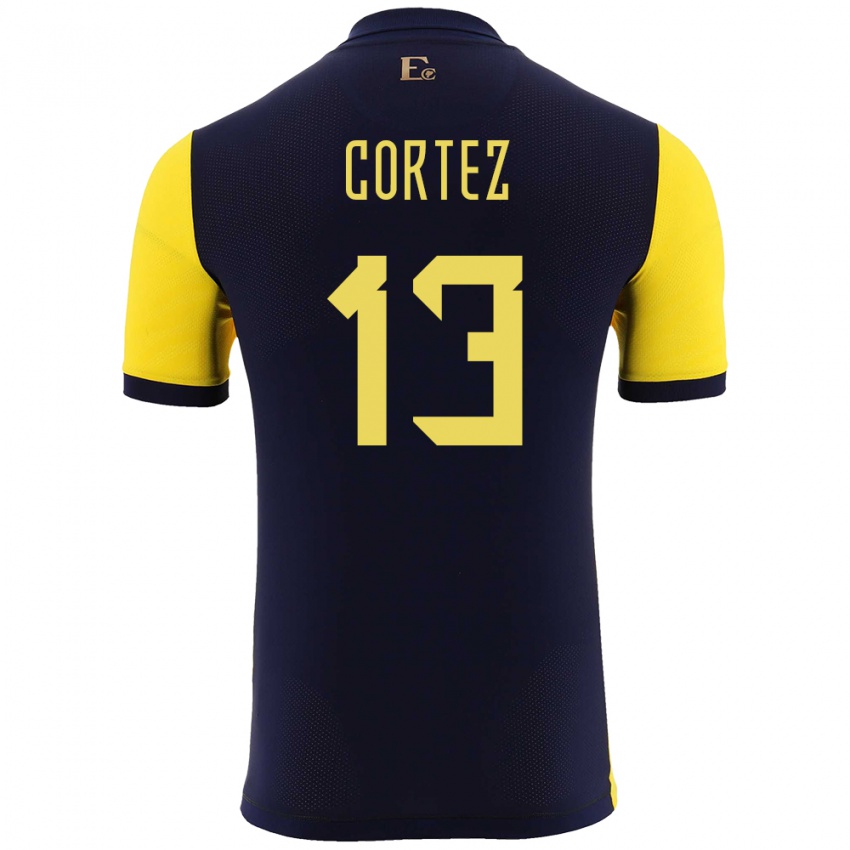 Gyermek Ecuador Steven Cortez #13 Sárga Hazai Jersey 24-26 Mez Póló Ing