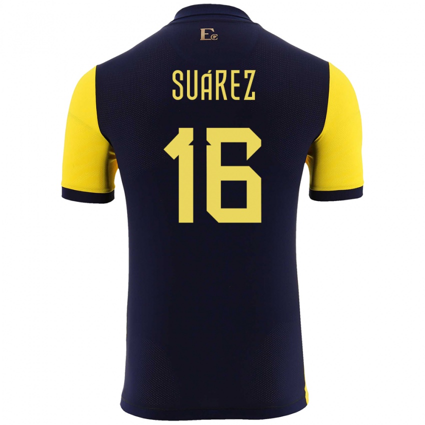 Gyermek Ecuador Ariel Suarez #16 Sárga Hazai Jersey 24-26 Mez Póló Ing